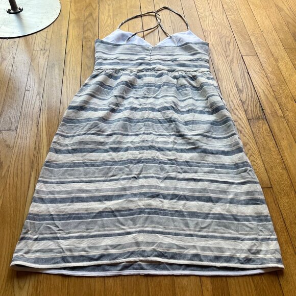 Theory size 10 Melaena Haviana Striped Spaghetti Strap Knee Length Dress - Picture 10 of 14